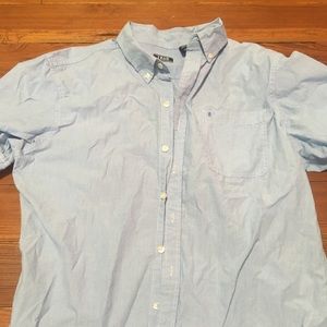 Light Blue and White Mens Striped Button Down